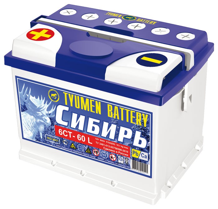 Купить в Ульяновске аккумулятор 6СТ-60 L «Сибирь» пп Tyumen Battery за 0 рублей